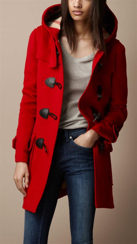 burberry red toggle jacket|burberry peacoat.